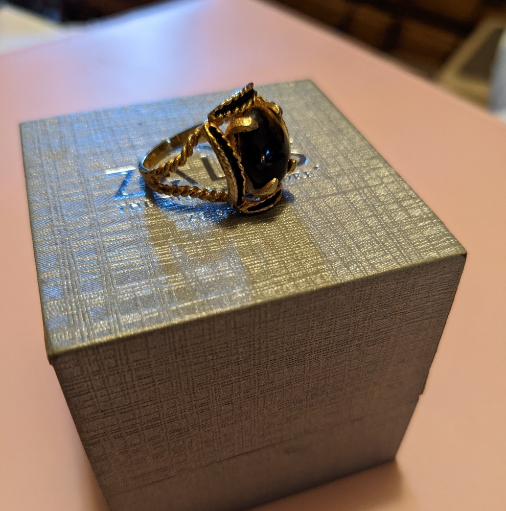Tigers eye gold plated ring